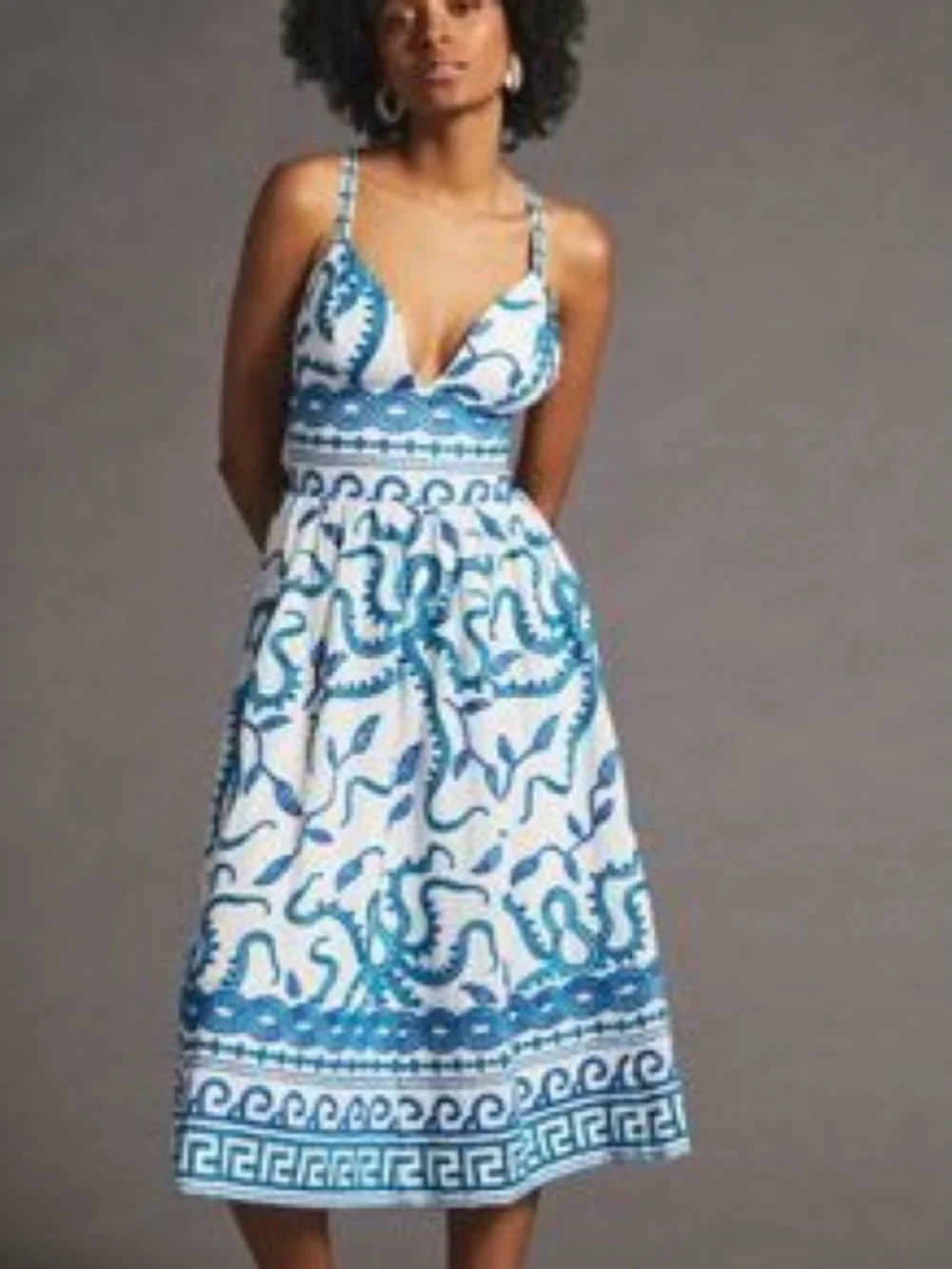 Maeve by Anthropologie Sun Dress with Blue Embroidery - Picture 4 of 15